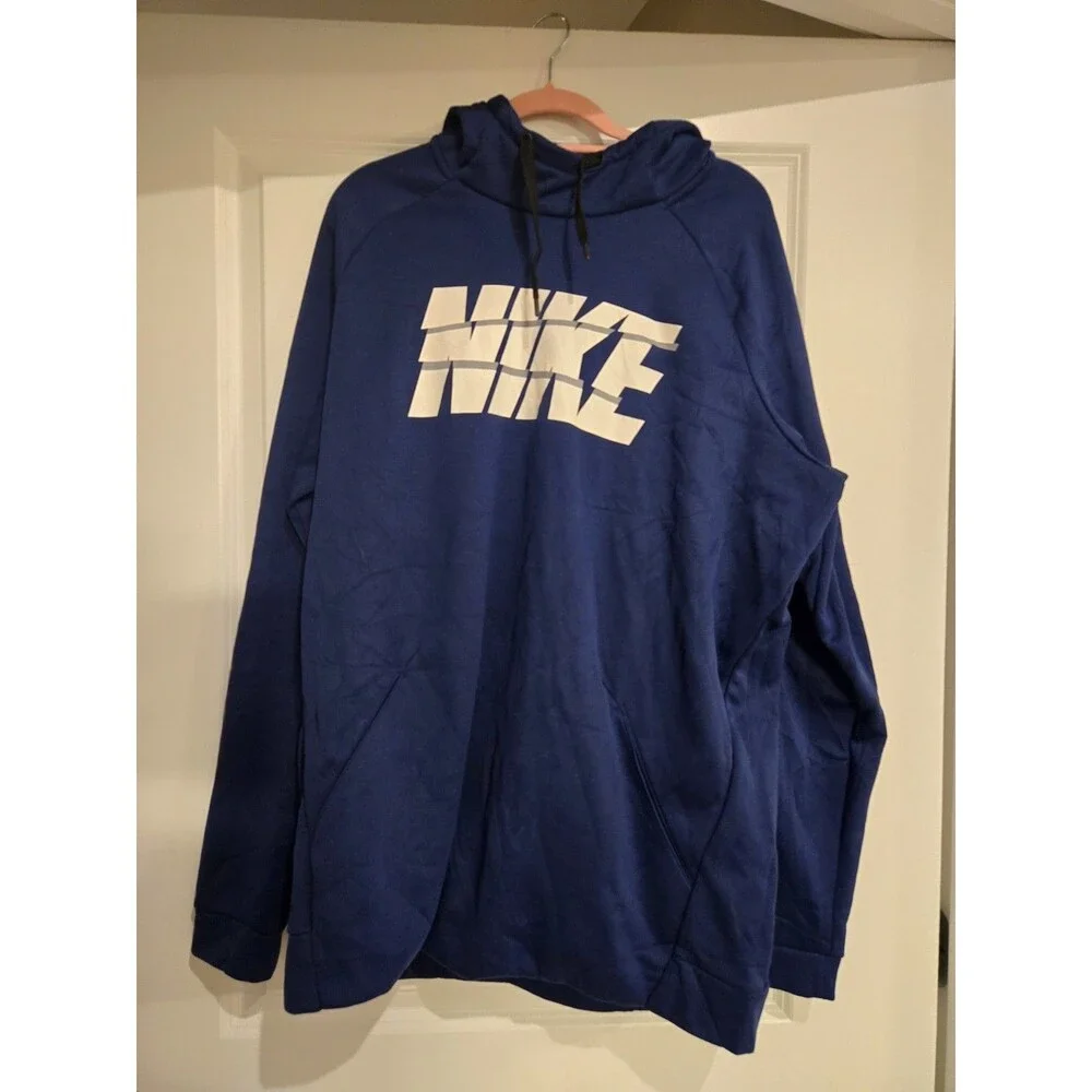 Nike Sportswear Club Fleece Hoodie Mens XLT Blue Pullover Sweatshirt Logo Swoosh